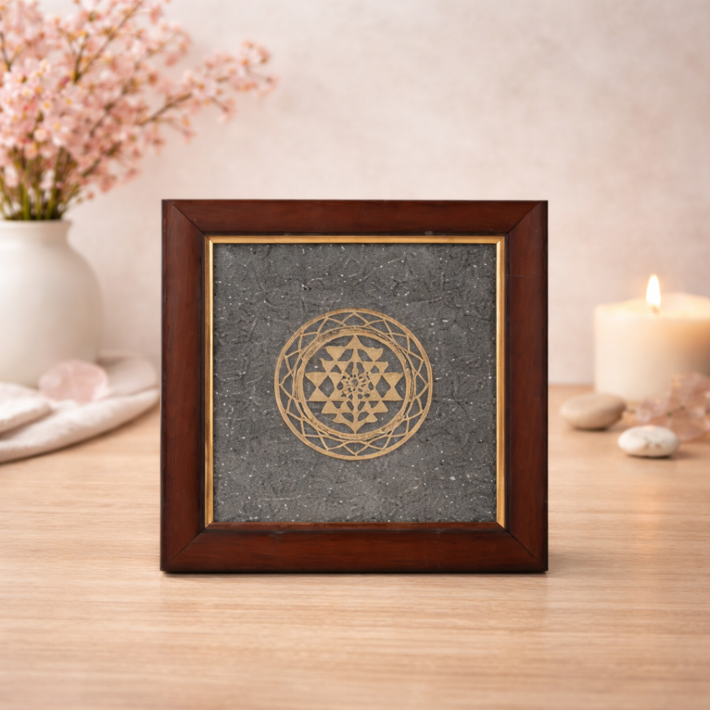 Shriparni Shri Yantra Pyrite Dust Frame